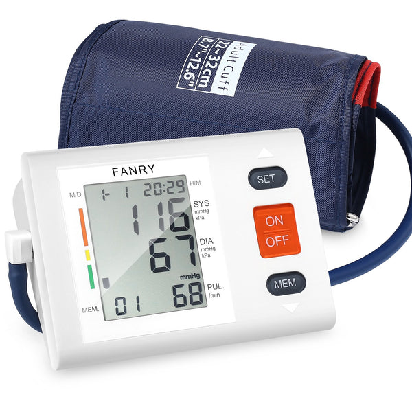 Fanry blood pressure monitor upper arm automatic digital blood pressure monitor with adjustable cuff and large screen blood pressure kit for home use.